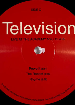 Television : Live At The Academy NYC 12.4.92 (LP, Red + LP, Whi + RSD, Ltd, RE)
