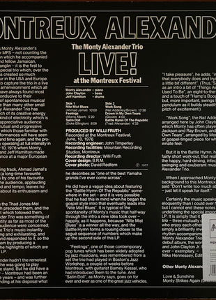 The Monty Alexander Trio : Montreux Alexander - Live! At The Montreux Festival (LP, Album, RSD, RE, Min)