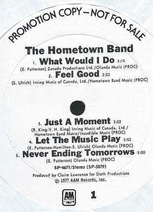 Hometown Band : The Hometown Band (LP, Album, Promo)