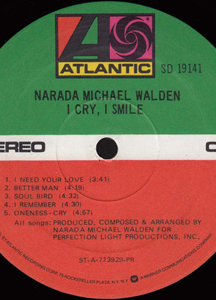 Narada Michael Walden : I Cry, I Smile (LP, Album, PR)
