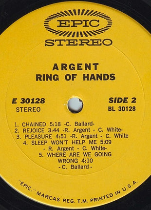 Argent : Ring Of Hands (LP, Album, Gat)