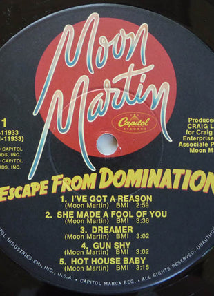 Moon Martin : Escape From Domination (LP, Album, Win)
