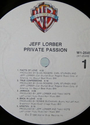 Jeff Lorber Featuring Karyn White And Michael Jeffries : Private Passion (LP, Album, Club)