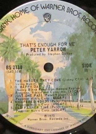 Peter Yarrow : That's Enough For Me (LP, Album, Gat)