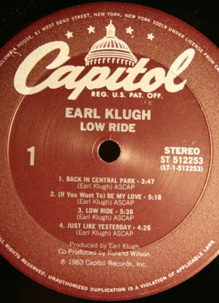 Earl Klugh : Low Ride (LP, Album, Club)