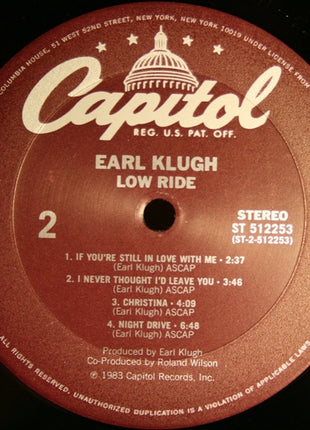 Earl Klugh : Low Ride (LP, Album, Club)