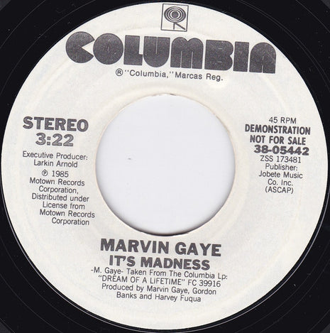 Marvin Gaye : It's Madness (7", Single, Promo)