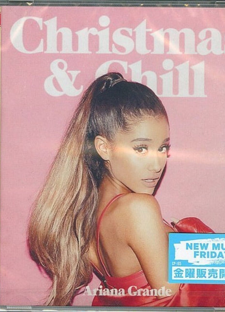 the album cover for Ariana Grande - Christmas & Chill