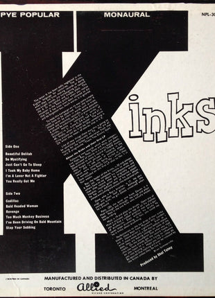 Kinks* : Kinks (LP, Album, Mono)