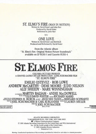 John Parr : St. Elmo's Fire (Man In Motion) (7", Single, Spe)