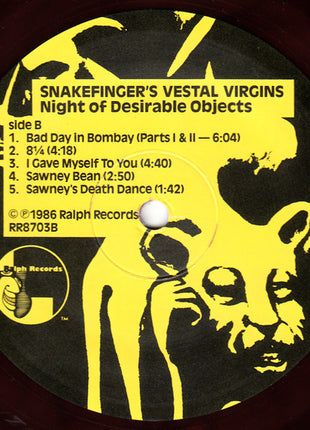 Snakefinger's Vestal Virgins : Night Of Desirable Objects (LP, Album, Ltd, Pur)