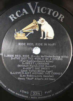 Henry "Red" Allen's All Stars : Ride, Red, Ride In Hi-Fi (LP, Album, Mono)