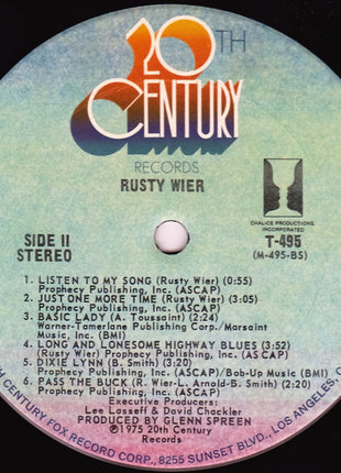 Rusty Wier : Rusty Wier (LP, Album)