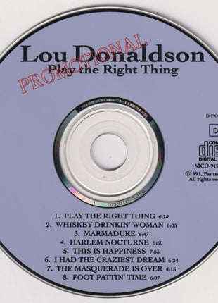 Lou Donaldson : Play The Right Thing (CD, Album, Promo)
