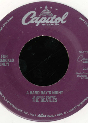 The Beatles : A Hard Day's Night (7", Single, Jukebox, RE, Whi)