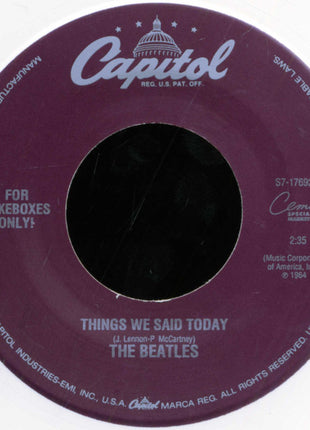 The Beatles : A Hard Day's Night (7", Single, Jukebox, RE, Whi)