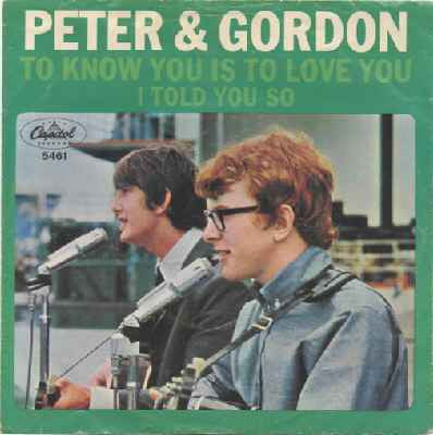 Peter & Gordon : To Know You Is To Love You (7", Scr)