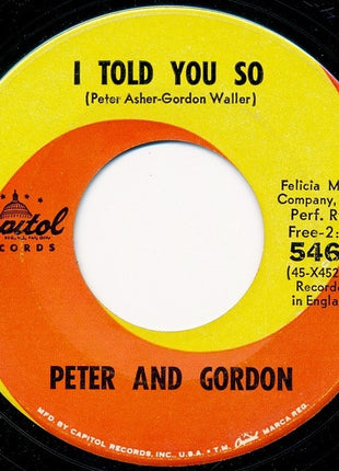 Peter & Gordon : To Know You Is To Love You (7", Scr)