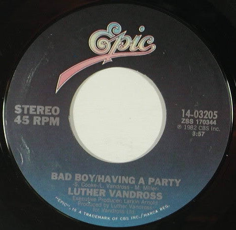 Luther Vandross : Bad Boy/Having A Party / Once You Know How (7", Single)