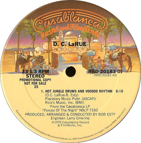 D.C. LaRue : Hot Jungle Drums And Voodoo Rhythm (12", Promo)