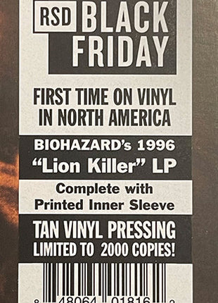 Biohazard : Mata Leão (LP, Album, RSD, Ltd, RE, Tan)