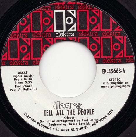 The Doors : Tell All The People (7", Single)