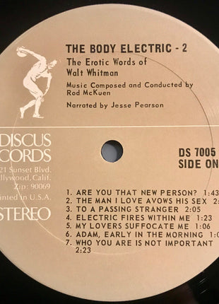 Walt Whitman, Rod McKuen, Jesse Pearson : The Body Electric-2: Walt Whitman's Timeless Words Set To Music (LP)
