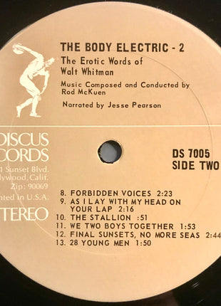 Walt Whitman, Rod McKuen, Jesse Pearson : The Body Electric-2: Walt Whitman's Timeless Words Set To Music (LP)