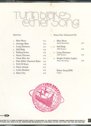 Turin Brakes : Ether Song (CD, Album + CD, Enh, Ltd)