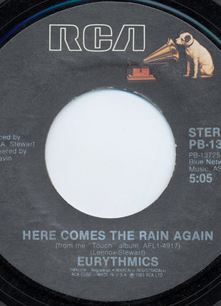 Eurythmics : Here Comes The Rain Again (Long Version) (7", Single, Styrene, Mon)