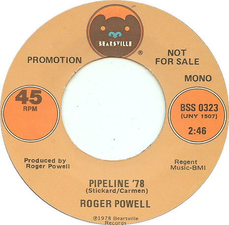 Roger Powell : Pipeline '78 (7", Mono, Promo)