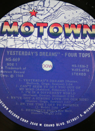 Four Tops : Yesterday's Dreams (LP, Album, Ind)