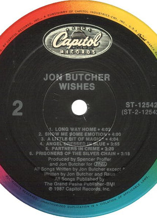 Jon Butcher : Wishes (LP, Album, Spe)