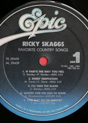 Ricky Skaggs : Favorite Country Songs (LP, Comp, Ter)