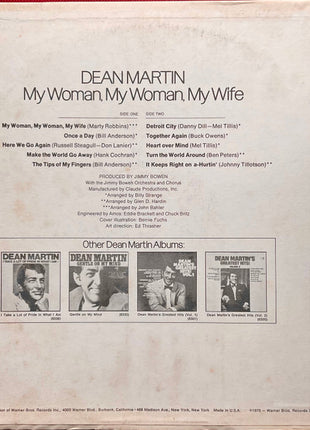 Dean Martin : My Woman, My Woman, My Wife (LP, Album, Pit)