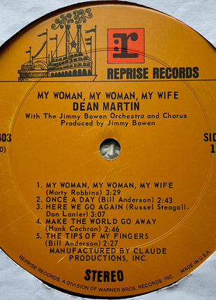 Dean Martin : My Woman, My Woman, My Wife (LP, Album, Pit)