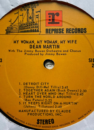 Dean Martin : My Woman, My Woman, My Wife (LP, Album, Pit)