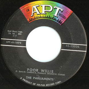 The Parliaments : Poor Willie / Party Boys (7", Single)