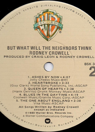 Rodney Crowell : But What Will The Neighbors Think (LP, Album, Jac)