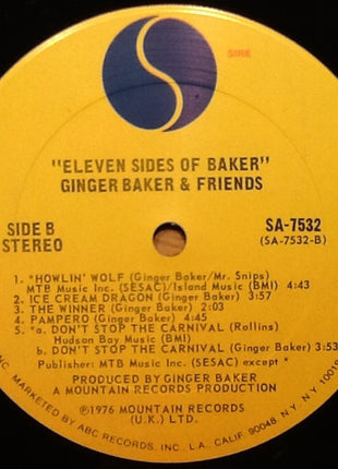 Ginger Baker & Friends : Eleven Sides Of Baker (LP, Album)