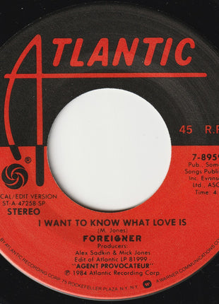 Foreigner : I Want To Know What Love Is (7", Single, Red)