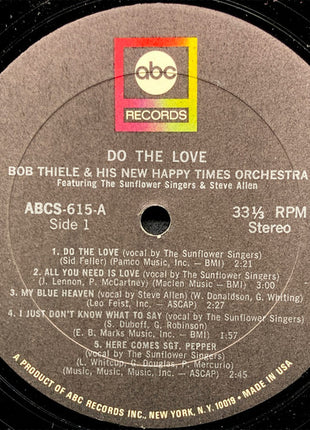 Bob Thiele And His New Happy Times Orchestra Featuring The Sunflower Singers And Steve Allen (3) : Do The Love (LP, Album)