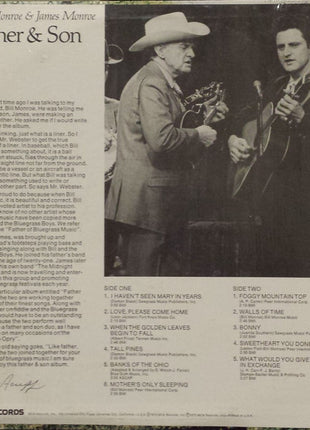 Bill Monroe &  James Monroe (2) : Father & Son (LP, Album)
