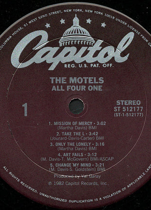 The Motels : All Four One (LP, Album, Club, Col)
