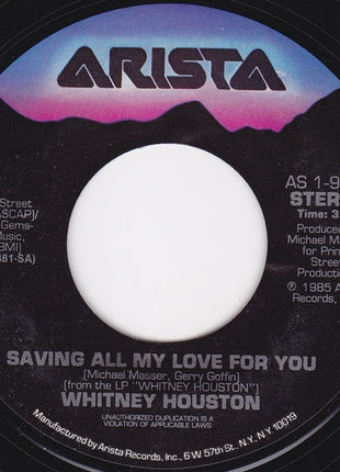 Whitney Houston : Saving All My Love For You (7", Single, Styrene, Ind)