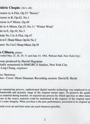 Van Cliburn : My Favorite Chopin (CD, Album, RM)