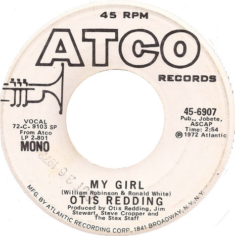 Otis Redding : My Girl (7", Mono, Promo, SP )