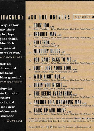 Jimmy Thackery & The Drivers : Trouble Man (CD, Album, Nim)
