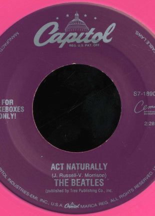 The Beatles : Yesterday / Act Naturally (7", Single, Mono, Jukebox, RE, Pin)