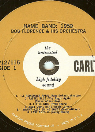 Bob Florence And His Orchestra : Name Band: 1959 (LP, Album, Mono)